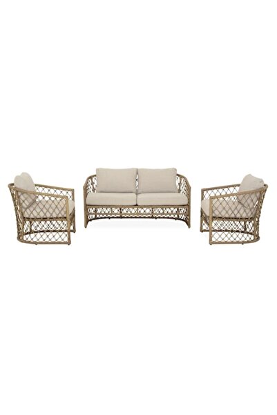 Maison Mex Set de mobilier de grădină/terasă cu 2 fotolii și canapea cu 3 loc...