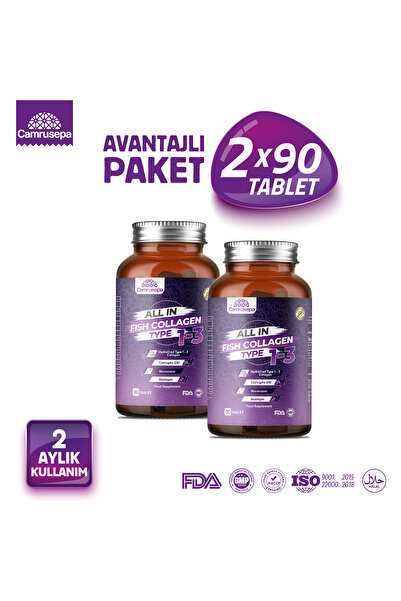 Camrusepa All In Tip 1-3 Balık Kolajeni 90 Tablet | 2'li Avantajlı Paket