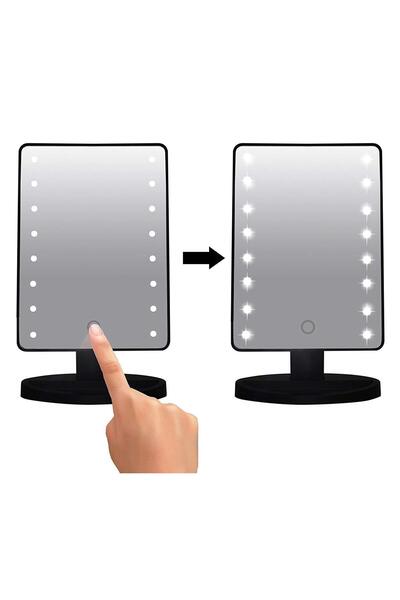 Primo Plus LED Light Portable Makeup Mirror Black