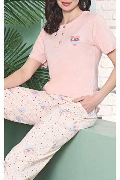 Over Sleep by Poleren Set de pijamale pentru femei cu mâneci scurte din țesătură modal