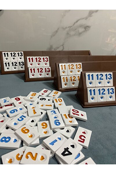 DAYAN OKEY Dark Color Plastic Istama Melamine (Bone) Stone Okey Set Large Size