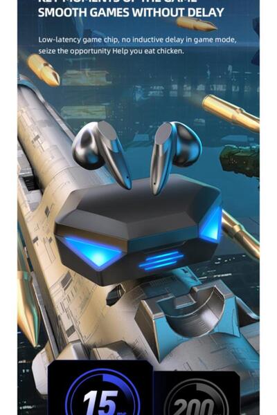 Torima Oyuncu Kulaklığı Kablosuz Kulakiçi Rgb Işıklı Çift Mikrofonlu 3 Modlu Bluetooth 5.2 Tg-g20