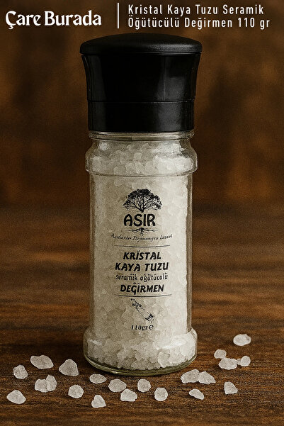 Çare Burada Asır - Kristal Kaya Tuzu Seramik Öğütücülü Değirmen 110 Gr