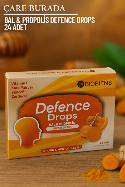 Çare Burada Biobiens - Bal & Propolis Pastil 24 Adet ( Vitamin C & Zencefil &...