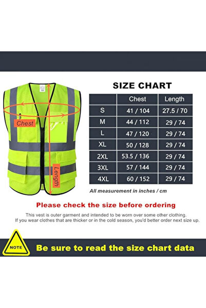 AutoFamily AUTO FAMILY High Visibility Safety Vests with Reflective Strips XXL (Packof 3)