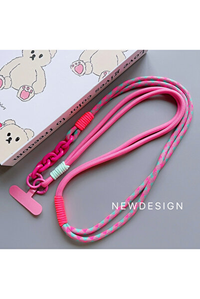 Choice حبل طويل قطري للهواتف المحمولة بتصميم جديد باللون الوردي من البوليستر/...