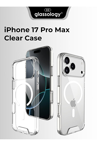 Glassology جراب مغناطيسي شفاف متوافق مع iPhone 17 Pro Max – غطاء حماية شفاف