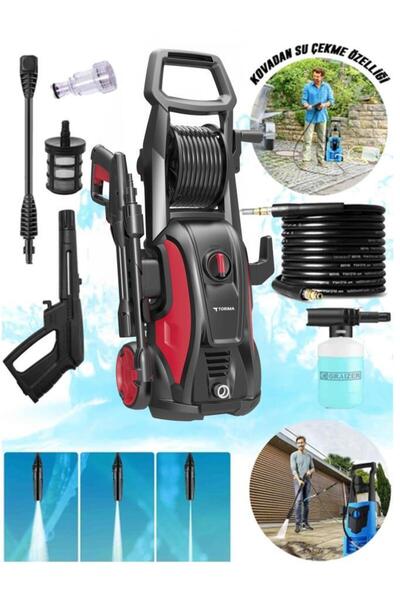 Torima HPC-01 Kırmızı Yüksek Basınçlı Oto, Halı, Bahçe Temizleme ve Yıkama Makinesi – 2000W, 150 Bar