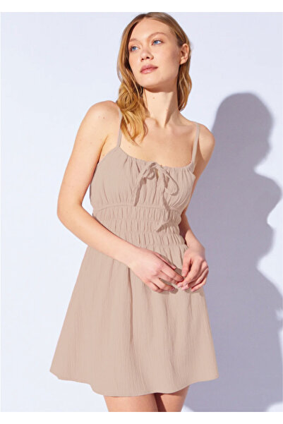 EDITION WOMAN Γυναικείο φόρεμα σε μπεζ χαλκό - EK100281270