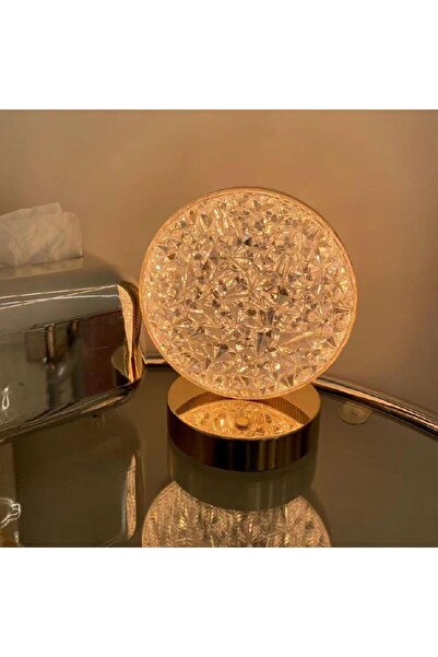 Torima LW-26 Şarjlı Yuvarlak Kristal Elmas Masa Lambası Dokunmatik Romantik Akrilik Led Gece Lambası