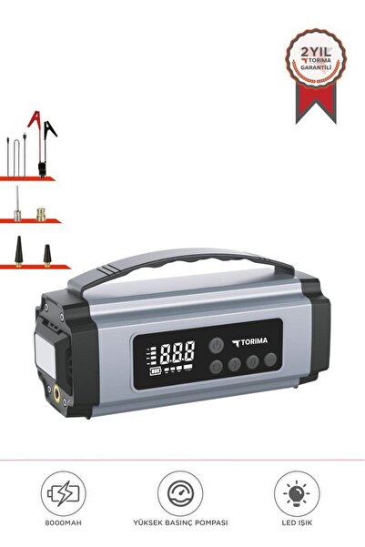 Torima APS-01 Taşnabilir Dijital Ekranlı Araç Akü Takviyeli , Işıklı Oto Marş...