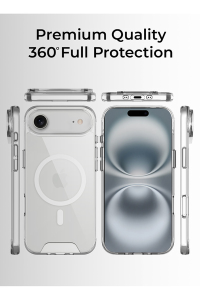 Glassology Magnetic Clear Case + Privacy Screen & Lens Protector (Silver) + 30W Fast Adapter for iPhone 17 Air