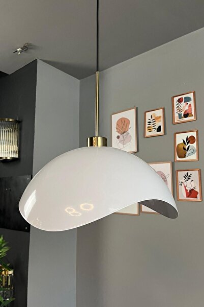 Luna White Single Chandelier Slim Antique Head Pendant Lamp Restaurant Living Room Lighting