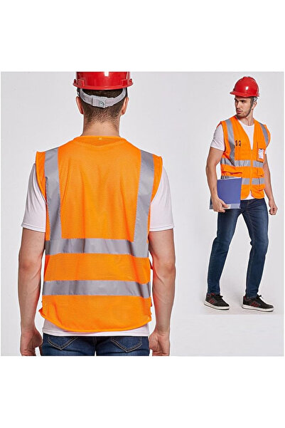 AutoFamily AUTO FAMILY High Visibility Safety Vests with Reflective Strips XXL– Pack of 3