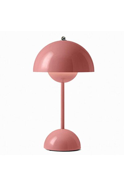 Torima Yuvarlak Masa Lambası 3 Modlu Şarjlı Led Işıklı Gece Lambası LW12 Pembe