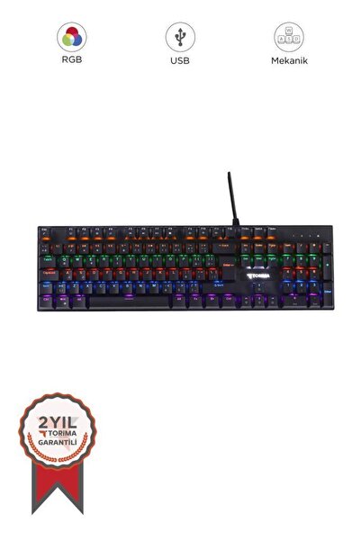 Torima TK-05 Kablolu Mekanik Blue Switch Rgb Işıklı Gaming Klavye Siyah