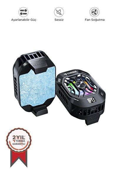 Torima Kablolu Cep Telefon Soğutucu Oyuncu Radyatör Soğutma Fanı F25 Siyah