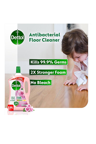 Dettol Antibacterial Power Floor Cleaner, Rose, 1.8L