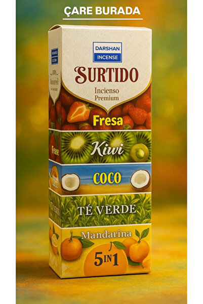 Çare Burada Darshan Incense - Çilek & Kivi & Yeşilçay & Hindistan Cevizi & Ma...