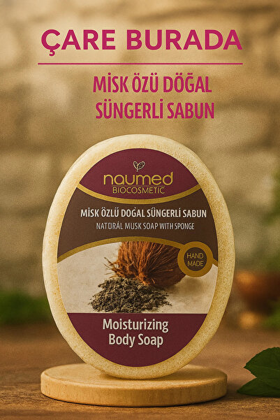 Çare Burada Naumed Biocosmetic - Misk Özlü Doğal Süngerli Sabun 130 gr