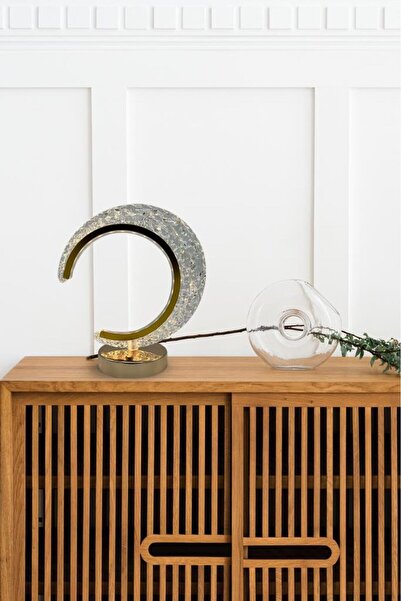 Torima Ay Kristal Elmas Masa Lambası Led Işıklı Şarjlı Dokunmatik Akrilik Gec...