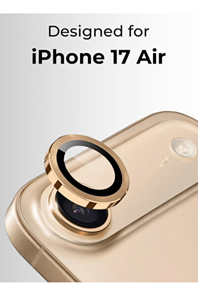 Glassology واقي عدسة الكاميرا متوافق مع iPhone 17 Air - ذهبي، مقاوم للخدش، شف...