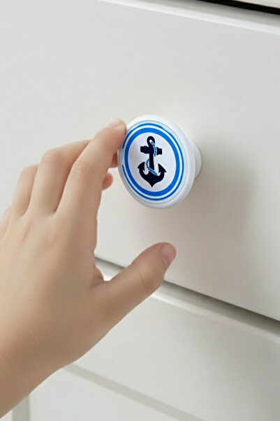 MegaVitrin Çapa Children's Room Furniture Handle - 55 mm - Abs Plastic Single Button Cabinet and Drawer Handle