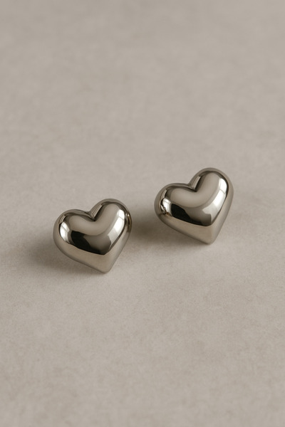 stainles steel Tombul Kalp Küpe