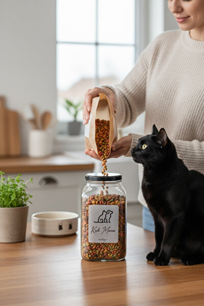 zezedesing Cat Food Storage Container Glass 3 Liters