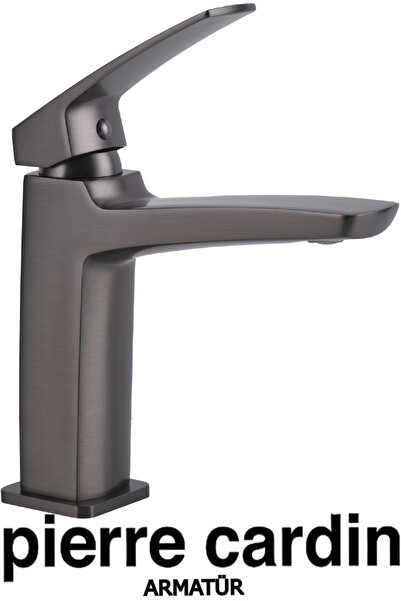 Pierre Cardin Zeno Gun Metal Lavabo Armatürü – Şık Tasarımlı Lavabo Bataryası