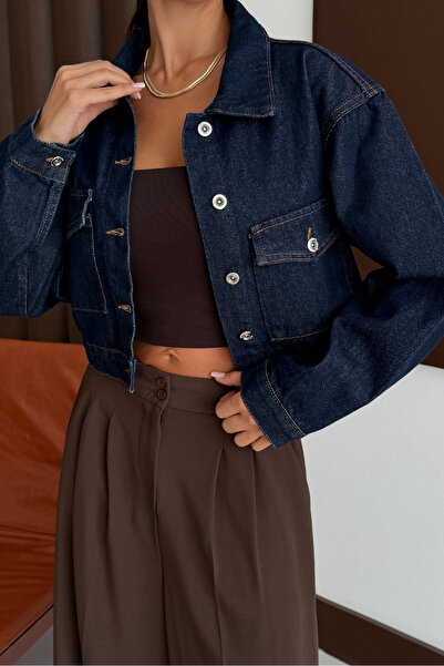Mila Синя коротка джинсова куртка