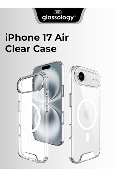 Glassology جراب مغناطيسي شفاف متوافق مع iPhone 17 Air Slim غطاء حماية شفاف