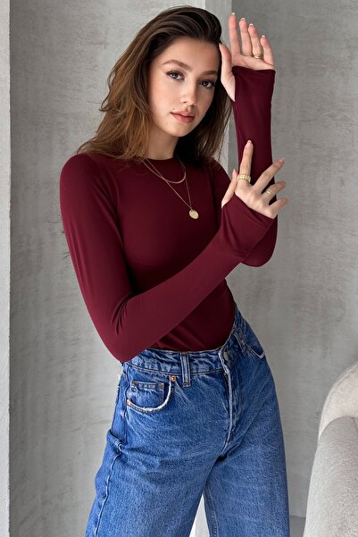 EYYE Μπλούζα με κορδόνια σε μπορντό χρώμα