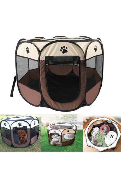 Yelajoy Large Portable Pet Playpen Puppy Kennel Exercise Fence Cage Oxford Crate,Gift for Pets,114x114x58cm