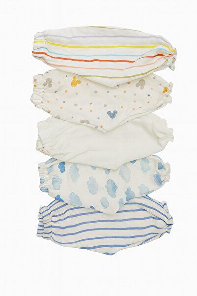 sarpelier 5'li Lastikli Paça Şalvar Model %100 Pamuk Müslin Bebek Pantolon Karışık Desen Set 5 Adet