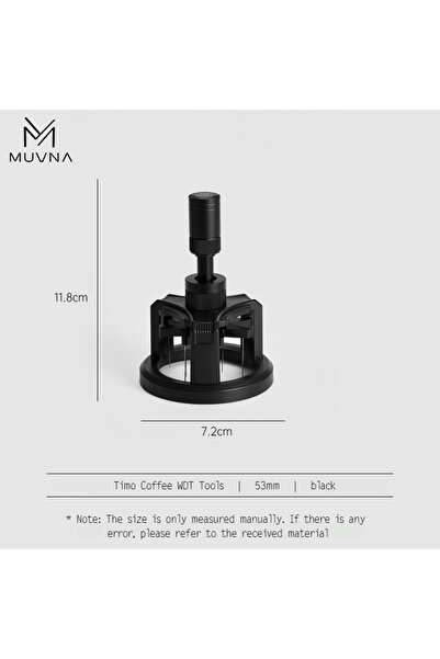 Choice أدوات توزيع القهوة القابلة للتعديل والمتساوية من MUVNA مقاس 53 مم باللون الأسود، مضرب يدوي دوار للإسبريسو