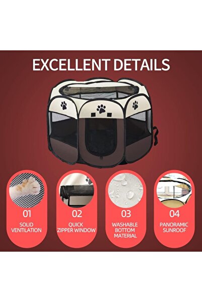 Yelajoy Large Portable Pet Playpen Puppy Kennel Exercise Fence Cage Oxford Crate,Gift for Pets,114x114x58cm