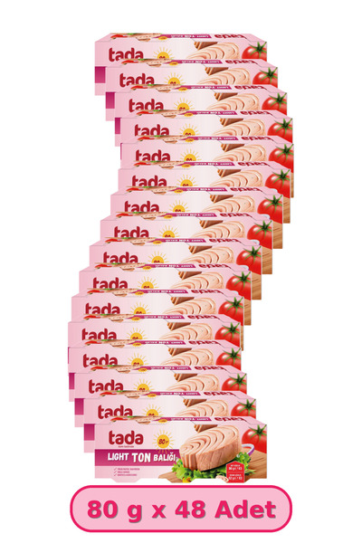 Tada Light/Hafif Ton Balığı 80 gram 48 li Paket - Doğal Lezzet