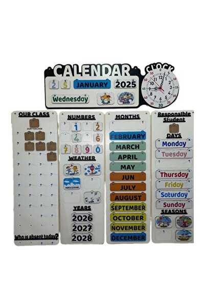 14lazerkesim UV BASKI İNGİLİZCE TAKVİM SETİ SINIF ÜRÜNLERİ