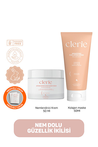 Clerie Cosmetics Soyulabilir Kolajen Maske & Nemlendirici Cica Krem Seti – Ar...