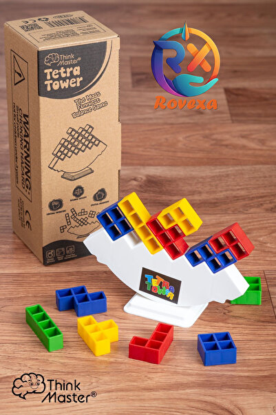 Rovexa لعبة توازن برج تيترا صندوق تعليمي لعبة برج تيتريس برج تيترا