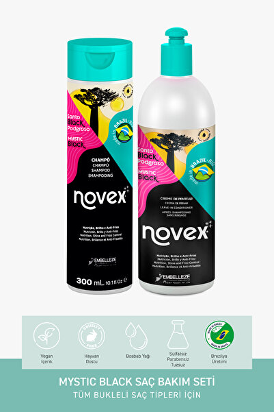 NOVEX Mystic Black - Kuru Bukleli Saçlar Için Onarıcı Şampuan 300ml Durulanma...