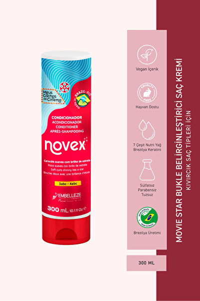 NOVEX Movie Star - Kıvırcık Saçlar Için Ekstra Parlaklık Veren Bukle Belirgin...