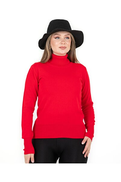 Sortie Turtleneck Basic Sweater Red