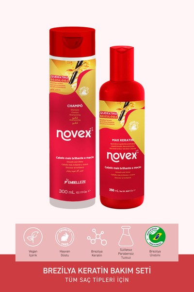 NOVEX Brezilya Keratin - Kurumuş Ve Zarar Görmüş Saçlar Için Şampuan 300ml Sı...