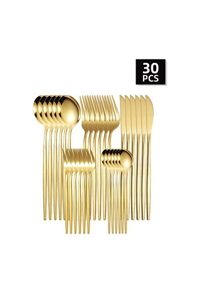 Choice silver 30pc Stainless steel cutlery set steak knife fruit fork dessert spoon set