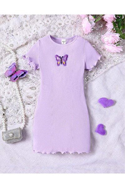 My Kids Wear Рокля от кадифе с детайли от пеперуда за момиче