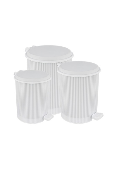 Elif Plastic مجموعة سلة المهملات ذات الدواسة من نوستالجيا، 3 قطع