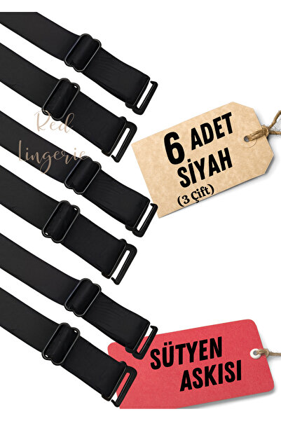 red iç giyim Curea de sutien neagră cu vârfuri metalice placate cu nichel gratuit (6 bucăți)