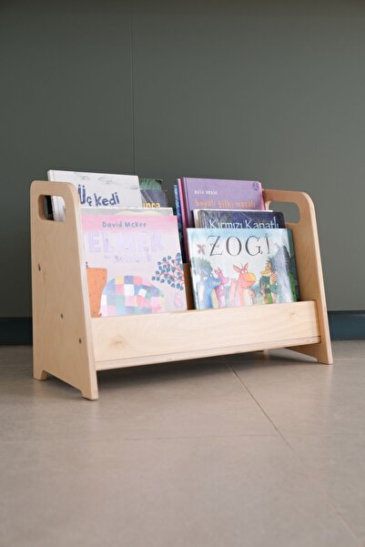 Minik Fare Montessori Huş Ahşap Kitaplık